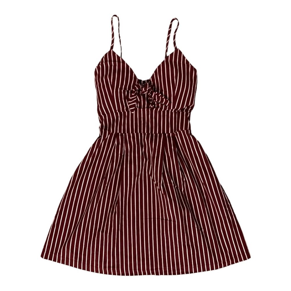 Womens Burgundy Stripped Dress